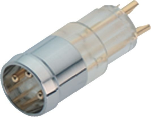 Panel plug, M8, 4 pole, solder connection, snap-in, straight, 09 3389 00 04