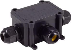 ABS enclosure with cable gland, (L x W x H) 122 x 83 x 40.5 mm, black, IP68, BS08-01051