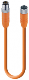 Sensor actuator cable, M12-cable plug, straight to open end, 4 pole, 2 m, PVC, orange, 4 A, 1218