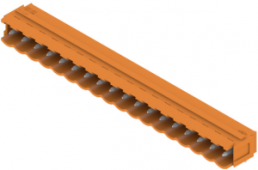 Pin header, 18 pole, pitch 5 mm, angled, orange, 1581020000