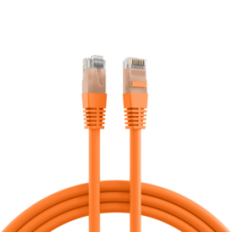 Patch cable, RJ45 plug, straight to RJ45 plug, straight, Cat 5e, U/UTP, PVC, 10 m, orange