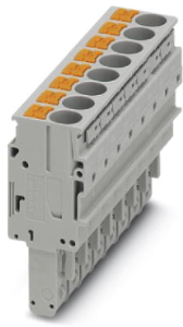 Plug, push-in connection, 0.5-10 mm², 8 pole, 41 A, 8 kV, gray, 3061635