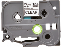 Labelling tape cartridge, 24 mm, tape transparent, font black, 8 m, TZE-151