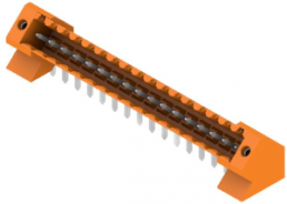 Pin header, 17 pole, pitch 3.5 mm, angled, orange, 1643480000