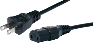 Device connection line, North America, plug type A, straight on C17 jack, straight, SJT 2 x AWG 18, black, 2.5 m