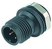 Panel plug, M12, 5 pole, solder connection, screw locking, straight, 09 0433 81 05