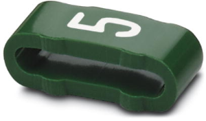 PVC marking sleeve, imprint "5", (L x W) 11.3 x 4.3 mm, green, 0826527:5