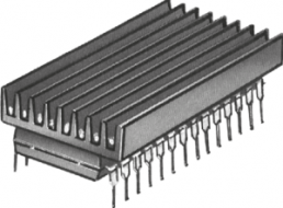 IC heatsink, 33 x 19 x 4.8 mm, 25.8 K/W, black anodized
