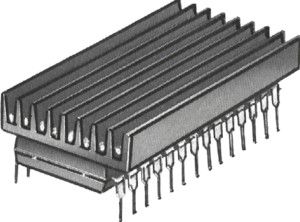 IC heatsink, 6.3 x 19 x 4.8 mm, 54 K/W, black anodized