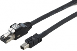 Adapter cable, 0.5 m, RJ45 plug straight to plugstraight, 0.129 mm², AWG 26, 2-2205133-1