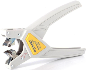 Stripping pliers for PVC-coated cables, PUR-coated cables, Shielded cables, Unshielded cables, TPE U cables, PUR-coated halogen-free sensor cables, PUR-coated cables, cable-Ø 3.2-4.4 mm, L 165 mm, 126 g, 20310