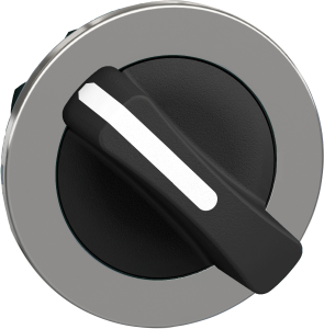 Front element, unlit, latching, waistband round, black, 2 x 90°, mounting Ø 30.5 mm, ZB4FD2