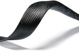 Plastic braided sleeve, inner Ø 12 mm, range 8-17 mm, black, halogen free, -50 to 150 °C