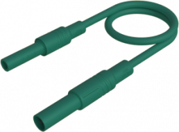 Measuring lead with (4 mm plug, straight) to (4 mm socket, straight), 2 m, green, PVC, 2.5 mm², CAT III