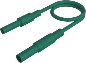 Measuring lead with (4 mm plug, straight) to (4 mm socket, straight), 1 m, green, PVC, 2.5 mm², CAT III