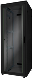 32 HE network cabinet, (H x W x D) 1666 x 750 x 1130 mm, IP20, sheet steel, black, DN-19 32U-8/8-B-1