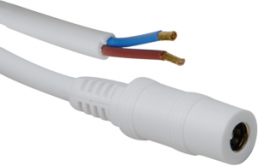 DC connection cable, 2.5 m, white, DC coupling, 2.1 x 5.5 mm