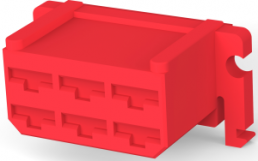 Insulating housing for 6.35 mm, 6 pole, nylon, red, 1-171432-2