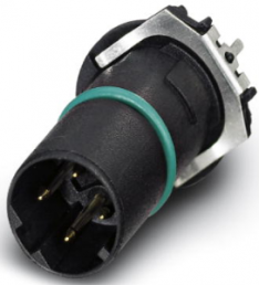 Plug, M12, 4 pole, solder connection, screw locking, straight, 1457513