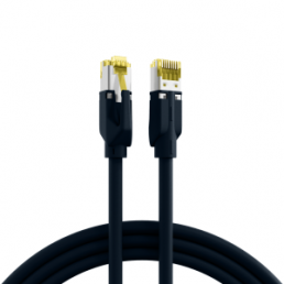 Patch cable, RJ45 plug, straight to RJ45 plug, straight, Cat 6A, S/FTP, LSZH, 0.5 m, black