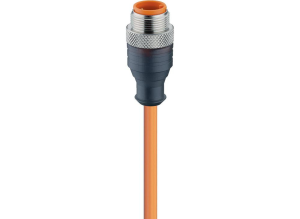 Sensor actuator cable, M12-cable plug, straight to open end, 5 pole, 2 m, PVC, orange, 4 A, 12016
