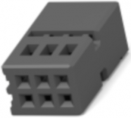 Socket, unequipped, 6 pole, straight, 2 rows, black, 1534120-1