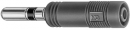 Reducer plug, with 6 mm plug and 4 mm safety socket, red