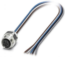 Sensor actuator cable, M12-flange socket, straight to open end, 5 pole, 0.5 m, 4 A, 1554652
