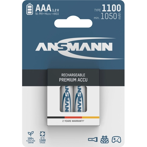 B000WL3R5M Ansmann Round Cell Batteries, 9V Block Batteries Image 2