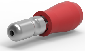 Round plug, Ø 3.96 mm, L 22.7 mm, insulated, straight, red, 0.5-1.5 mm², AWG 20-16, 165590-1