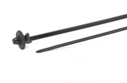 Cable tie with spreader foot, polyamide, (L x W) 200 x 1.3 mm, bundle-Ø 4 to 45 mm, black, -40 to 105 °C