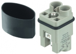 Pin contact insert, 3A, 2 pole, equipped, axial screw connection, with PE contact, 09120022652
