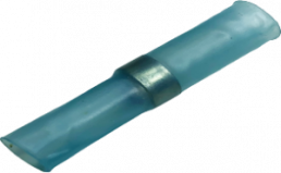 Butt connector with heat shrink insulation, transparent/blue, 31 mm