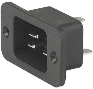 Plug C20, 3 pole, screw mounting, plug-in connection, black, 4798.9000