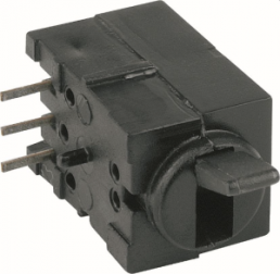 Toggle switch, black, 2 pole, latching, On-Off-On, 6 VA/60 VAC, tin-plated, 1847.3032
