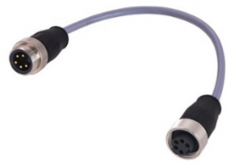 Sensor actuator cable, 7/8"-cable plug, straight to 7/8"-cable socket, straight, 5 pole, 2 m, PVC, gray, 21349697597020