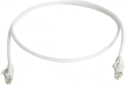 Patch cable, RJ45 plug, straight to RJ45 plug, straight, Cat 6, U/UTP, PVC, 0.5 m, white