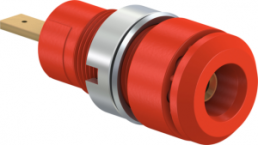 2 mm socket, flat plug connection, mounting Ø 8.6 mm, CAT III, red, 65.9098-22