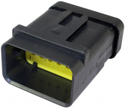 Connector, 12 pole, straight, 2 rows, yellow, 1717677-3