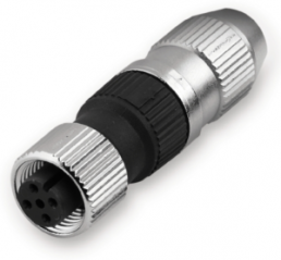 Socket, M12, 4 pole, IDC connection, screw locking, straight, 1781540000