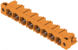 Pin header, 8 pole, pitch 7.62 mm, angled, orange, 1124350000