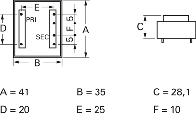 VC 3,2/2/15 Block PCB Transformers Image 2