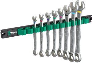 Open-end ratchet wrench kit, 8 pieces, 5/16", 3/8", 7/16", 1/2", 9/16", 5/8", 11/16", 3/4", 30°, 370 mm, 1510 g, chromium-vanadium steel, 05020016001