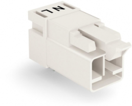 Plug, 2 pole, snap-in, spring-clamp connection, white, 890-832/011-000