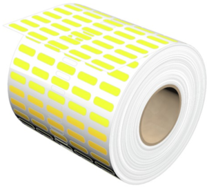 Polyester Label, (L x W) 16.5 x 5.1 mm, yellow, Roll with 10000 pcs