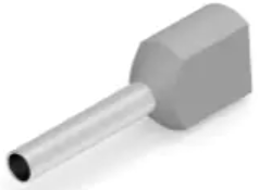 Insulated Wire end ferrule, 2 x 0.75 mm², 17 mm/10 mm long, DIN 46228/4, gray, 966144-3