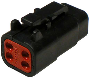 Plug, unequipped, 4 pole, straight, 2 rows, black, DTM06-4S-E004