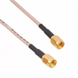Coaxial Cable, SMA plug (straight) to SMA plug (straight), 50 Ω, RG-316, grommet black, 153 mm, 135101-03-06.00