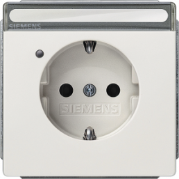 German schuko-style socket outlet with label field, silver, 16 A/250 V, Germany, IP20, 5UB1854-1