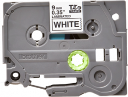 Labelling tape cartridge, 9 mm, tape white, font black, 8 m, TZE-221